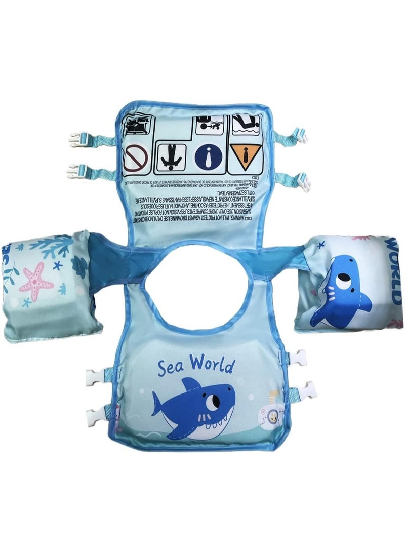 تابيت سترة سباحة للأطفال الصغار، ملابس سباحة للأطفال، سترة سباحة آمنة للأطفال من عمر سنتين إلى ست سنوات (لون المهر الوردي) - Image 4